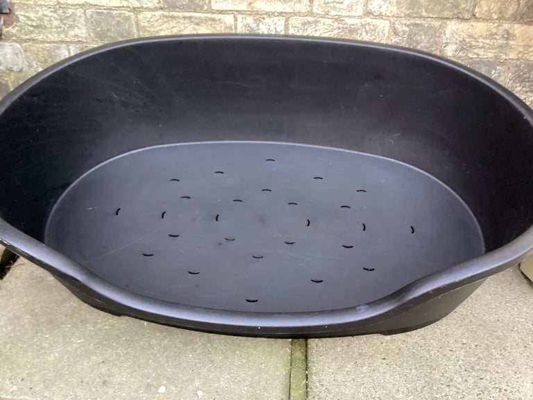 Black plastic large dogbed
