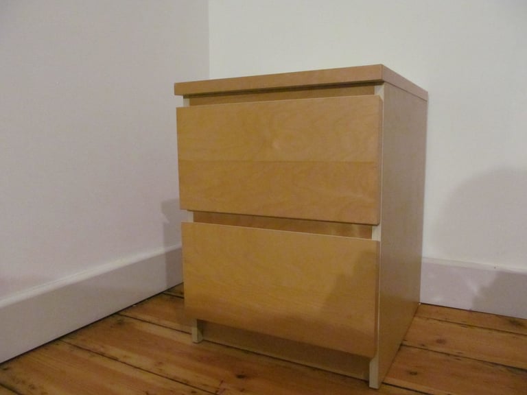 IKEA Malm bedside chest of drawers, beech effect, 3 available
