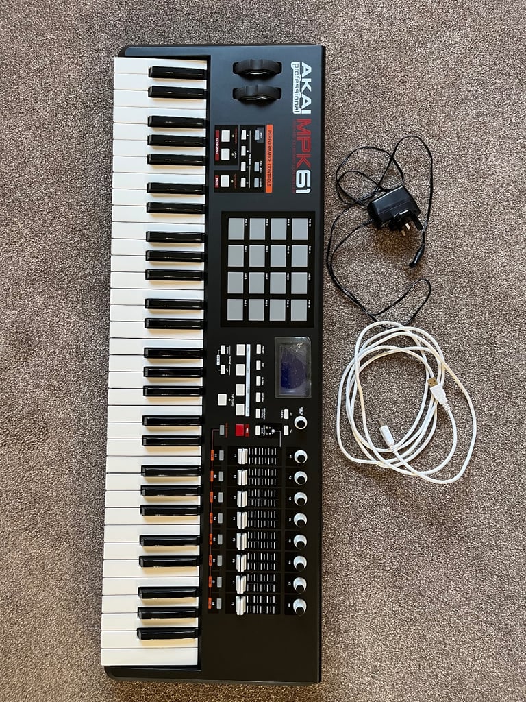 Akai MPK61 Midi Keyboard and Stand - Excellent Condition