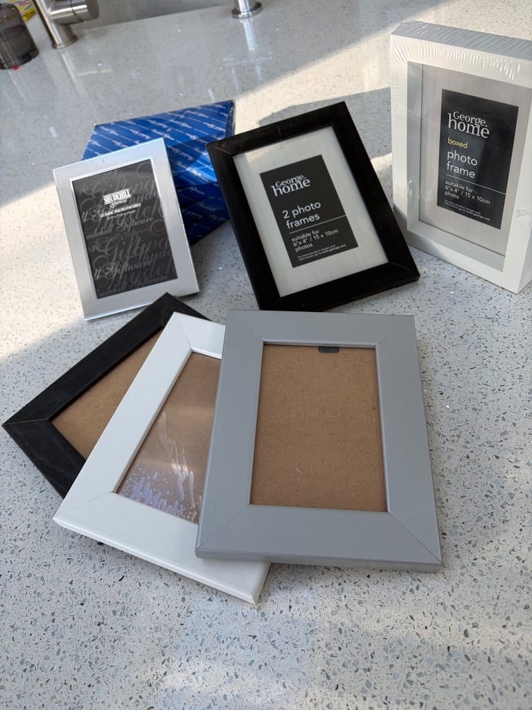image for Photo frames, white, silver, black, white, grey
