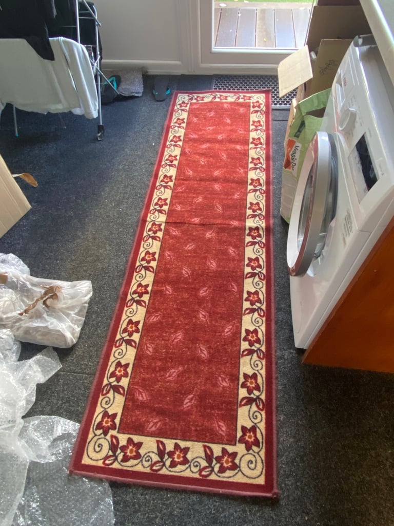 image for Red flower runner rug 