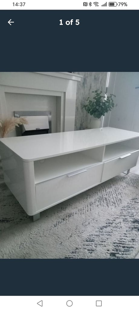 image for White gloss TV unit 