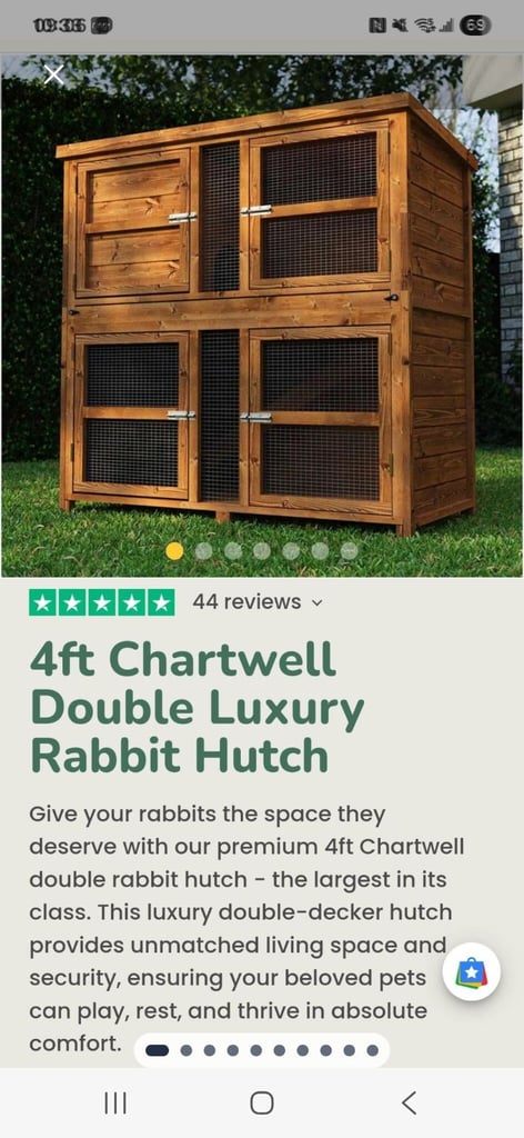 4ft Double luxury Rabbit Hutch Chartwells 