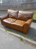 Free delivery in Croydon leather 2 seater sofa bed