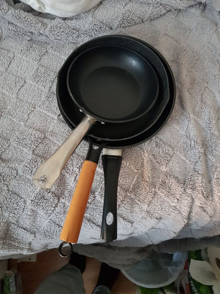Three different size faying pans