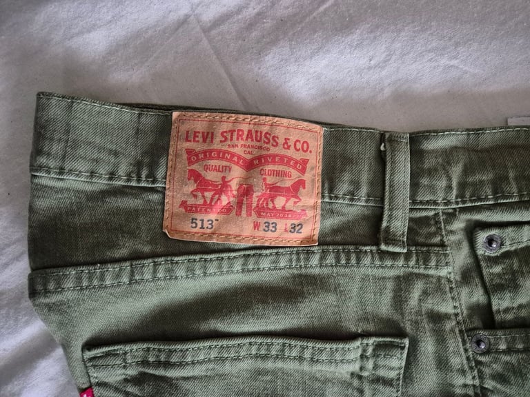 Mens Levis 513 Khaki Jeans Waist34-Leg28 inch.
