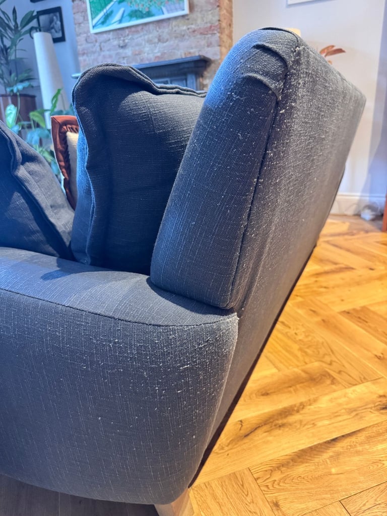 LOAF 3-seater sofa in navy blue linen