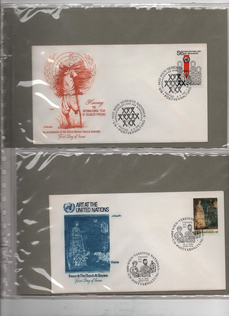 23 United Nations first day covers