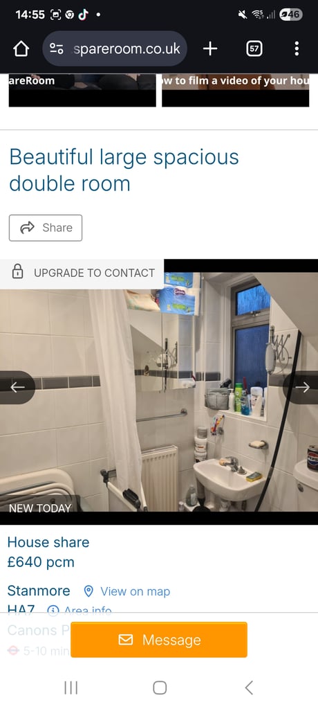 Spacious double room in shared house