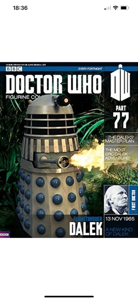 Eaglemoss Doctor Who Figurine Collection #77 Flamethrower Dalek w/ Magazine