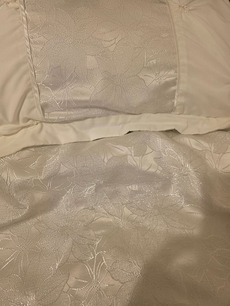 Cream sparkly  duvet set . £30.00 Ono