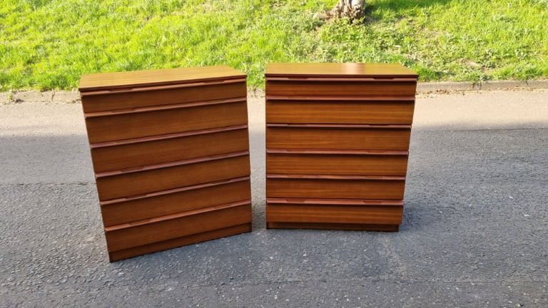 Mid century teak tallboys chest of drawers 