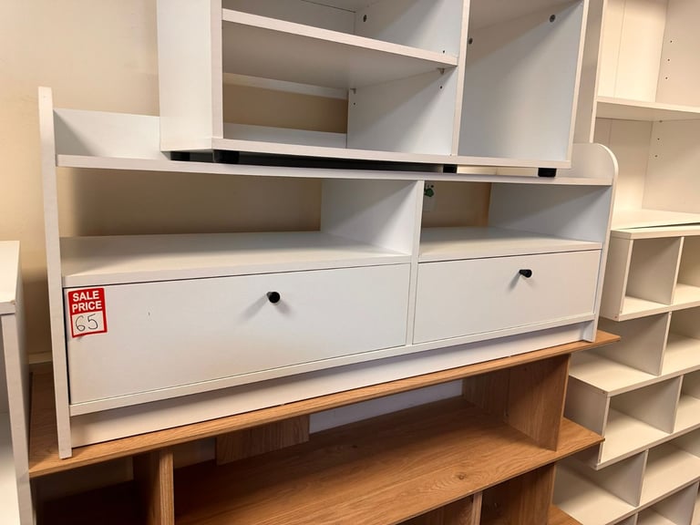 Arran 2 Drawer TV Unit - White 
