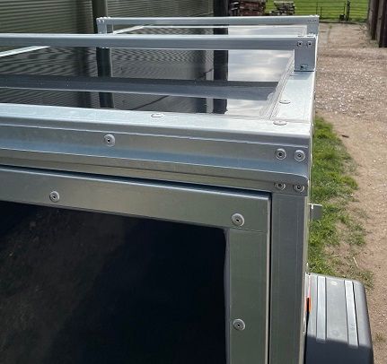Camping Trailer in Black or White with Roof Bars and Spare Wheel -Tickners Single Axle 5' x 3' x 3'