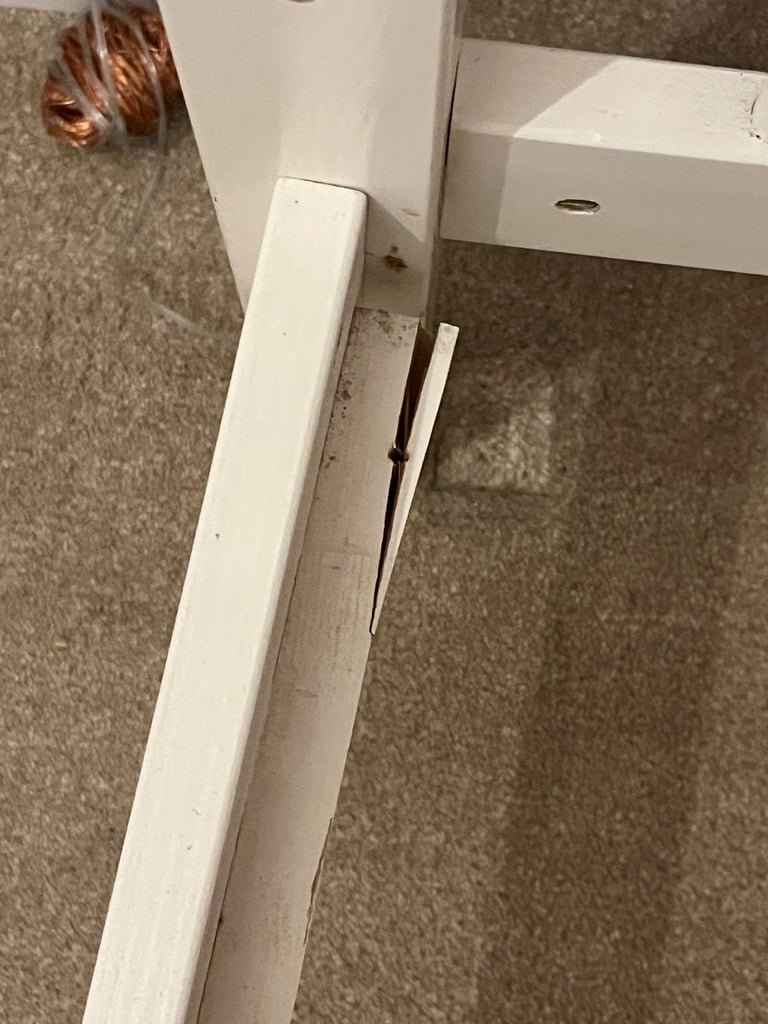 white single bed frame