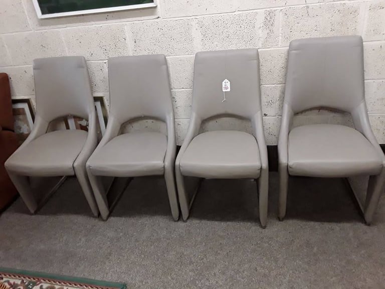 image for 4 Housing Units grey faux leather dining chairs Low Cost Moves 2nd Hand Items STALYBRIDGE SK15 3DN