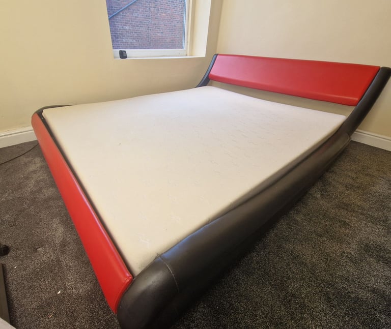 image for King size bed frame with QUALITY MATTRESS 