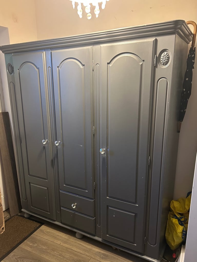 Grey wardrobe  pine 