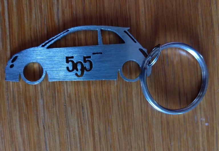 image for Fiat Abarth 595 stainless steel keyring 