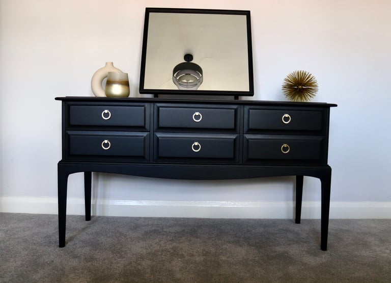 Stag Minstrel Black 6 Drawer Dressing Table & Mirror - FREE Delivery | in  Solihull, West Midlands | Gumtree