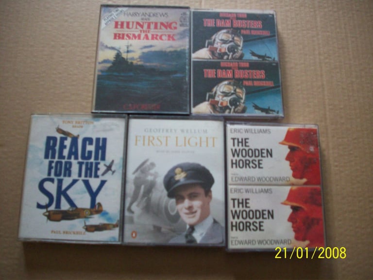 image for The Dam Busters-The Wooden Horse-Hunting the Bismark-Reach for the Sky-First Light (cassettes 