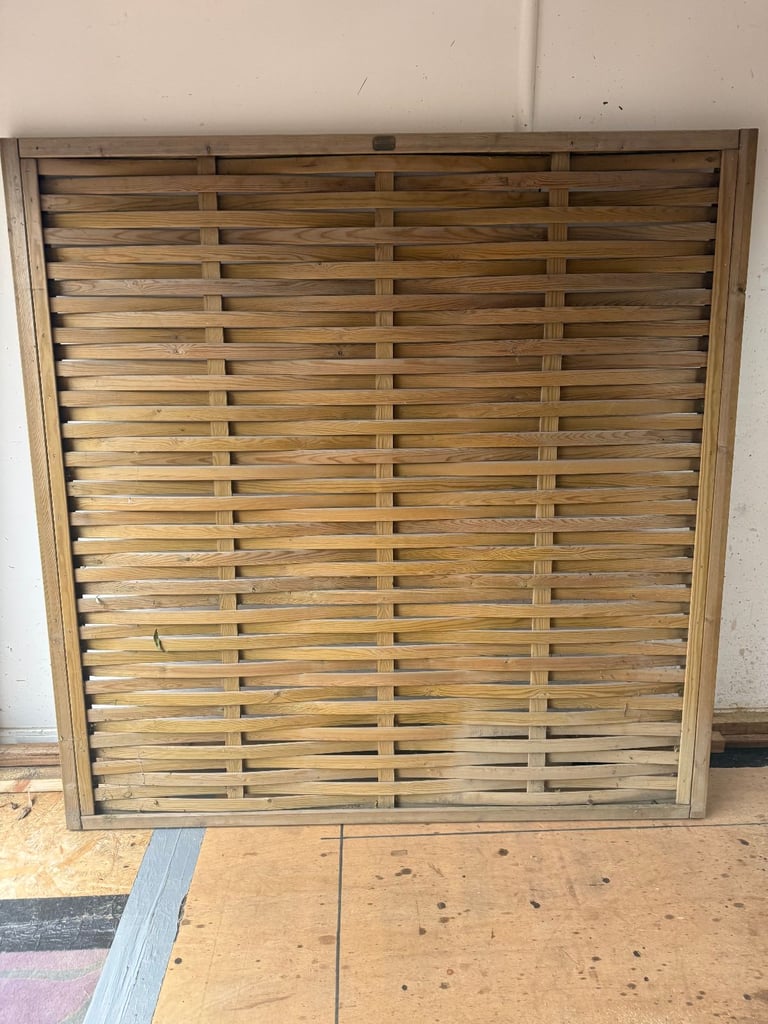 6 foot high x 6 foot wide Willow Hazel Woven Fence Panels