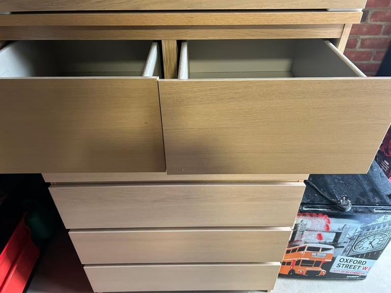2 Available £25 each - 6 drawer chest (4 full width drawers, 2 half width) Good condition