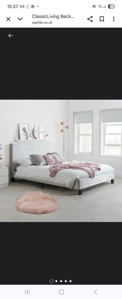 Crushed velvet single bed 