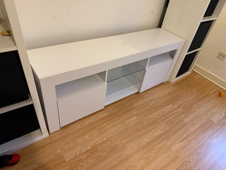 White TV Cabinet (with LED strip!)