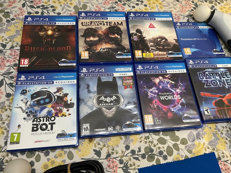 PS4 PSVR BUNDLE GEN 1 CUH‑ZVR1 COMPLETE SET UP NO BOX