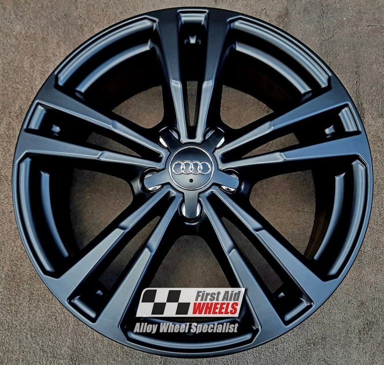 R245BS SWAP for Ours AUDI A3 8V 4x 18'' GENUINE 5 V SPOKE SATIN BLACK ALLOY WHEELS