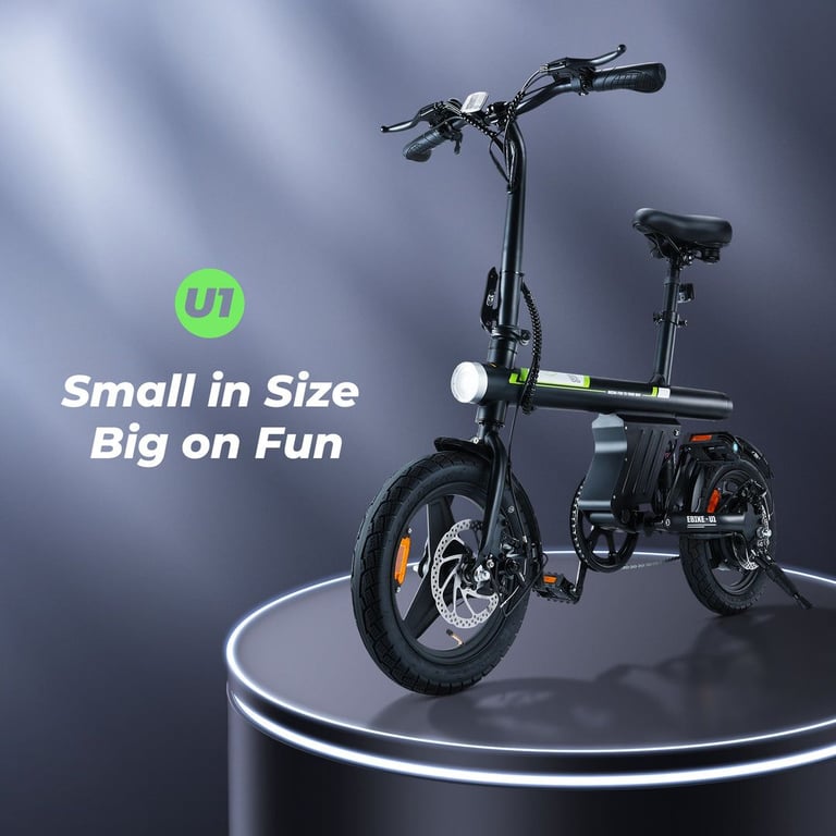 U1 Foldable Electric E-Bike Bicycle Pedal Assist Ideal for teens and camp