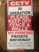 8 x Various A4 sized signs, CCTV, Private Property etc bundle