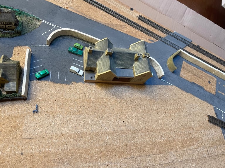 N Gauge model railway baseboard and scenery