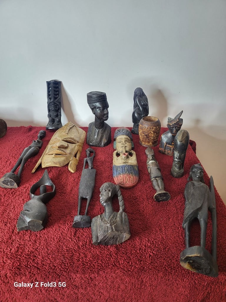 Antique African hand madeStatue collection lot SALE