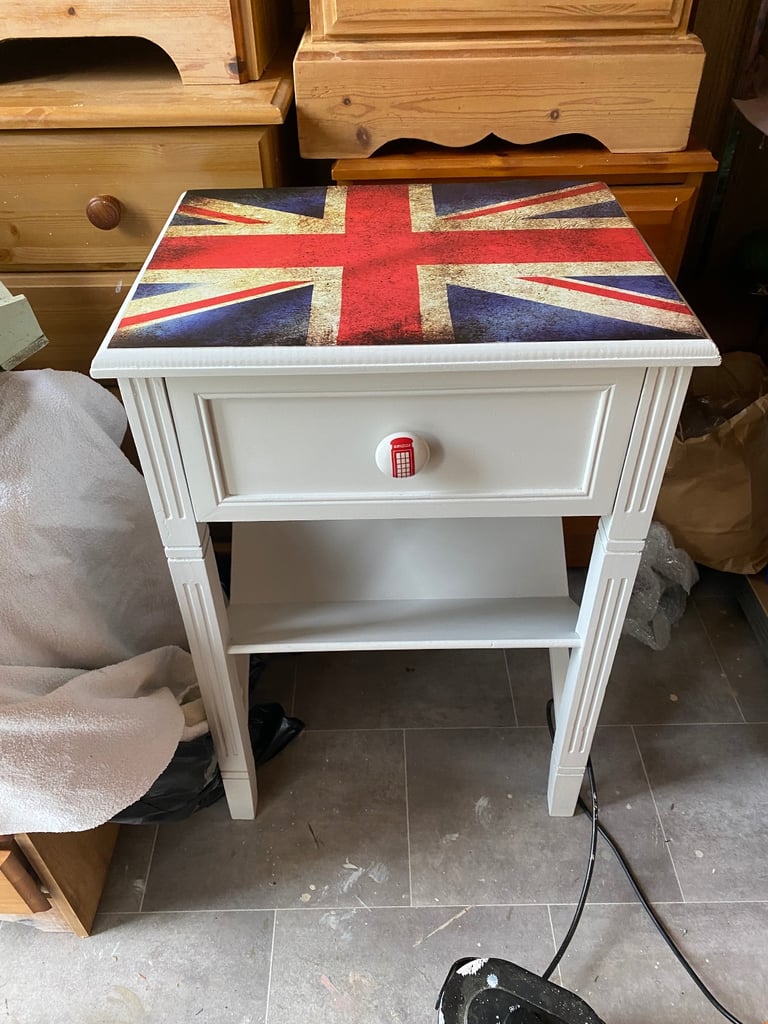 Quirky bedside table Union Jack