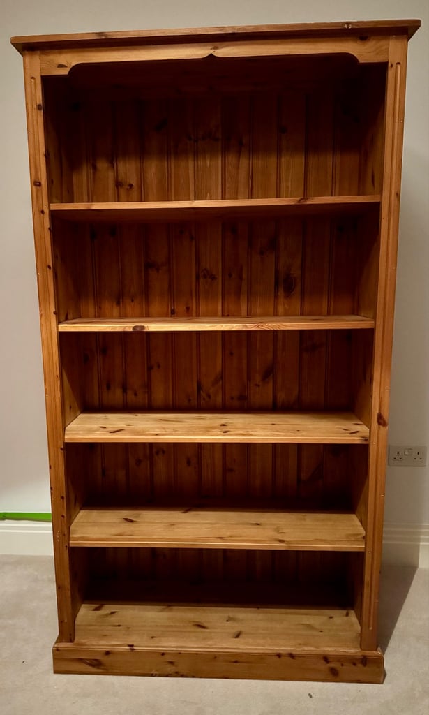 Solid Pine Tall Bookcase 