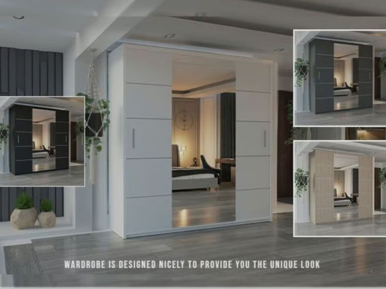 ♥️Beautiful 2,3 door sliding wardrobe with Plenty of pace for hanging and shelves.♥️🥳 cash on deliv