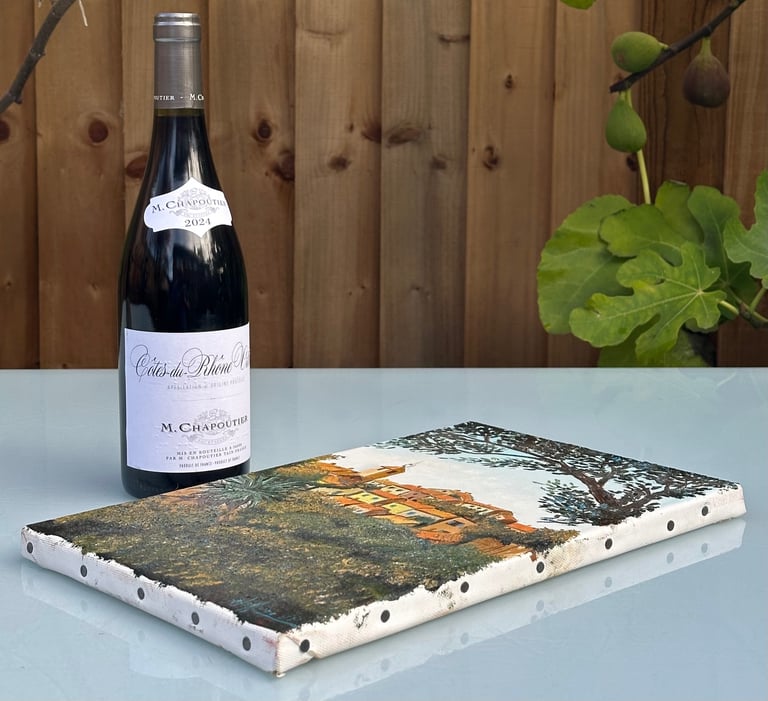 VINTAGE FRENCH OIL PAINTING, OIL ON CANVAS VILLAGE IN PROVENCE, SIGNED - 35x22cm - WILL POST!