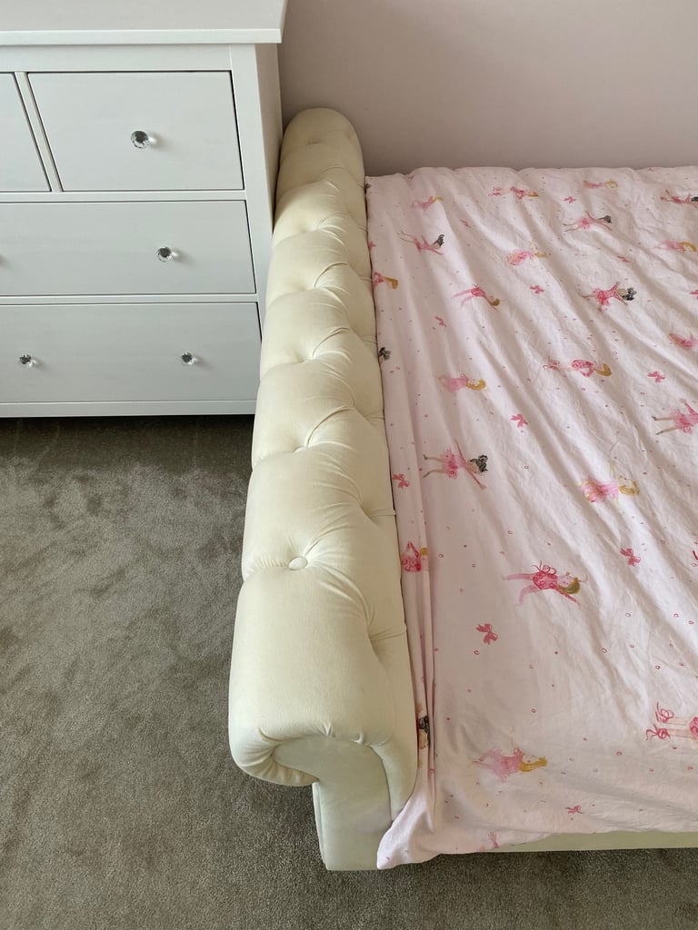 Upholstered Double Bed Frame and Blanket box.