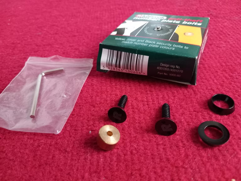 Number plate anti theft bolt 