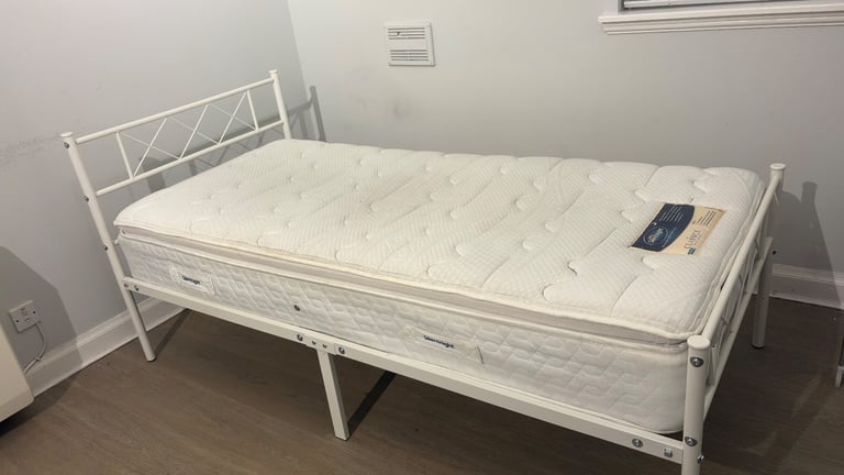 image for Single Metal Bed & Mattress