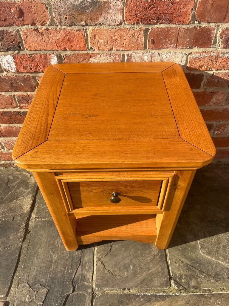 Rustic Solid Oak Side Table - Great Condition 