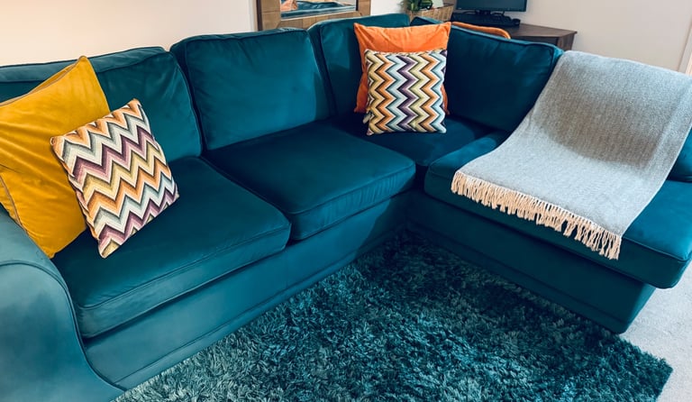 image for Teal corner sofa DFS 