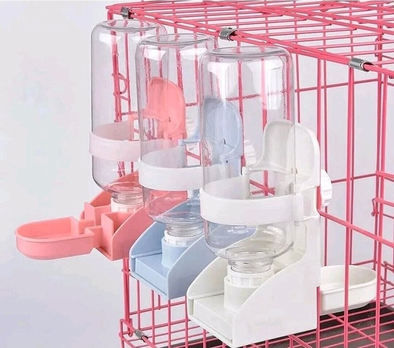 Suspended Water Dispenser Bottle 500ml for Small Animals Pets Portable - Blue