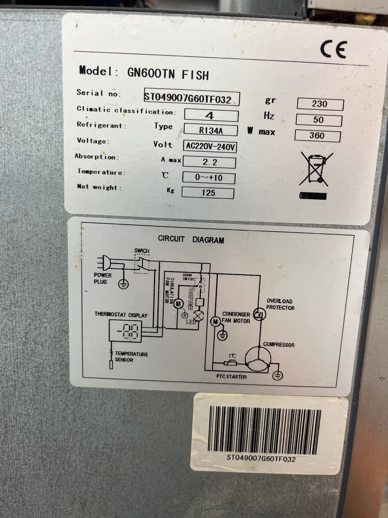 Gastro-line commercial Fish fridge