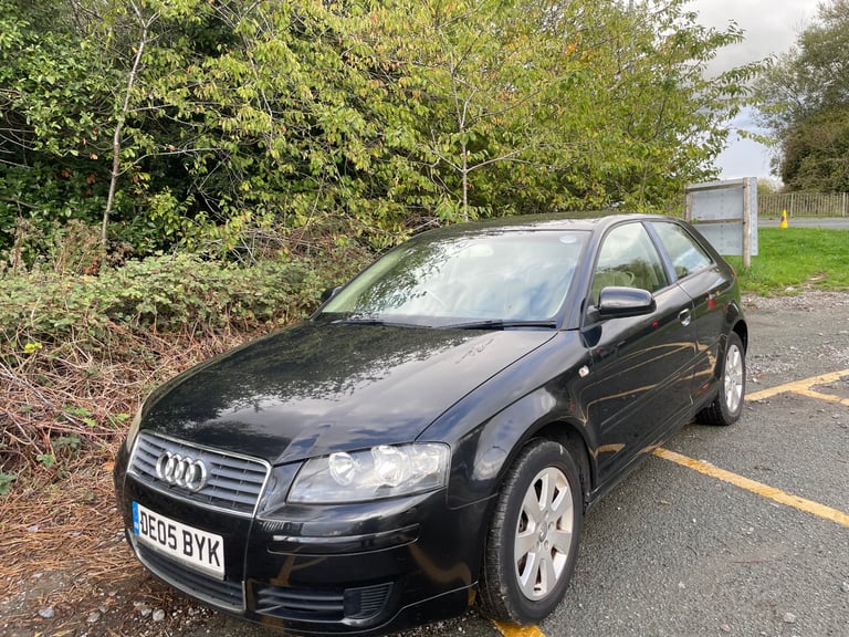 AUDI A3 2.0 TDI SE AUTOMATIC 05 REG BLACK 3 DOOR MOT AUGUST 2026 SERVICE HISTORY 48+MPG
