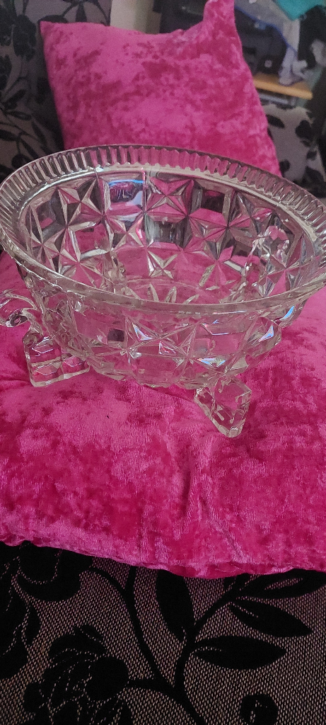 SALE Vintage Glass Bowl Approx 9 1/2"  diameter