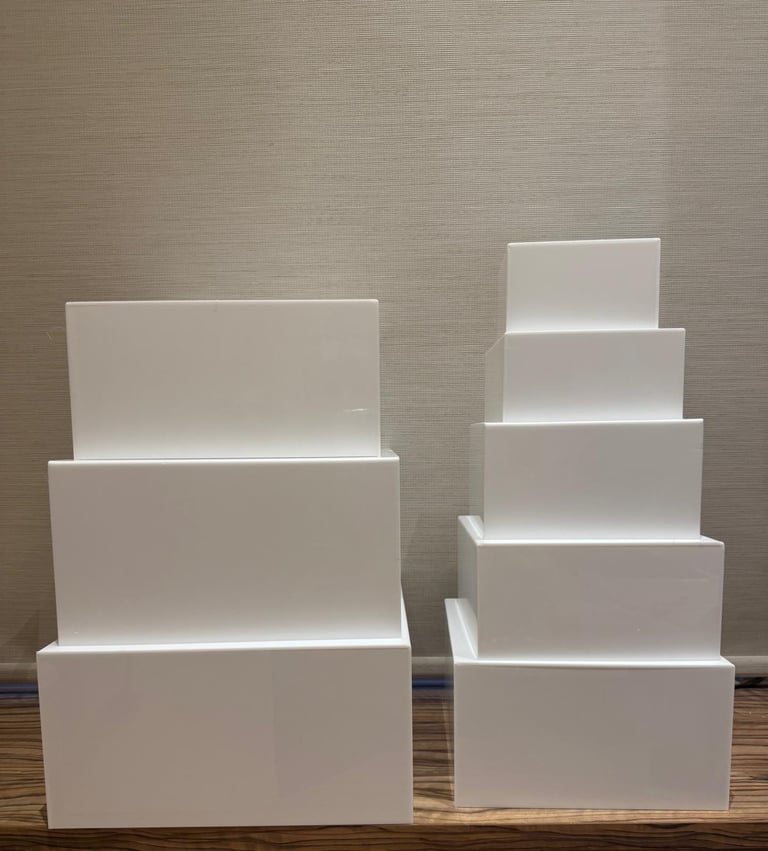 image for 8 acrylic buffet risers / display stands 