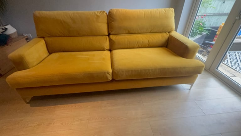 4 seater sofa mustard yellow 